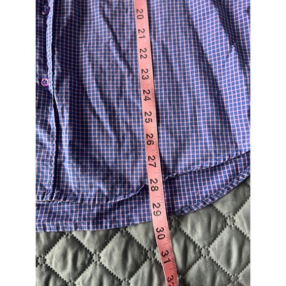✨Guess Men’s Button Up Shirt Purple Gingham Check Long Sleeve Size Large - Picture 5 of 7